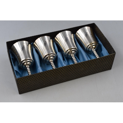 490 - Boxed Set of Four Fine Quality Vintage Silver Plated Adagio Goblets