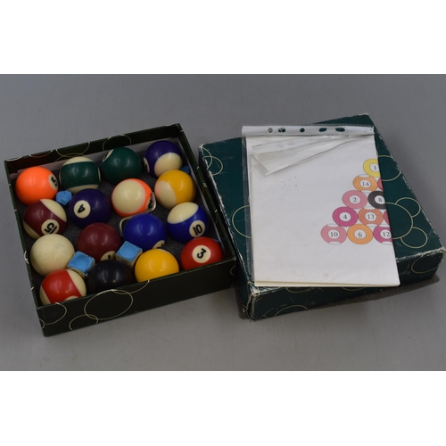 491 - Boxed Set of Pool Balls and Two Chalk