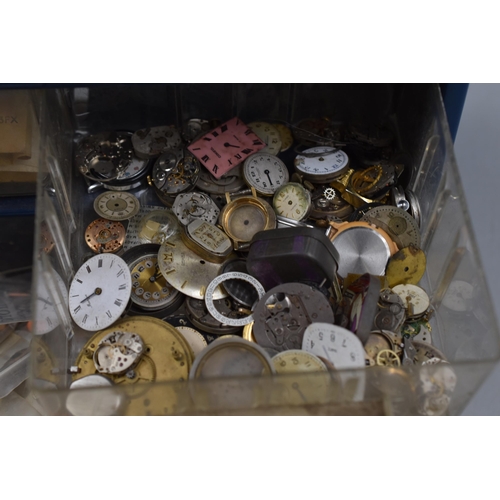 496 - Metal Cased Storage Cabinet containing a Large Selection of Watch Spares