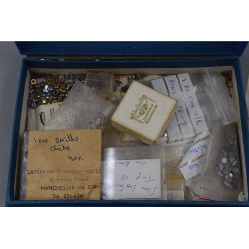 498 - Selection of Watch Spares including Drawer Set with Contents, Watch Hands, Balance Wheels and More