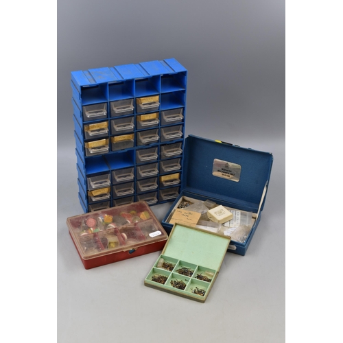 498 - Selection of Watch Spares including Drawer Set with Contents, Watch Hands, Balance Wheels and More