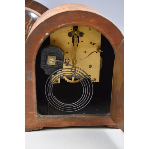 500 - Three Wood Cased Mantle Clocks including two Smiths Enfield (All Require Pendulums)