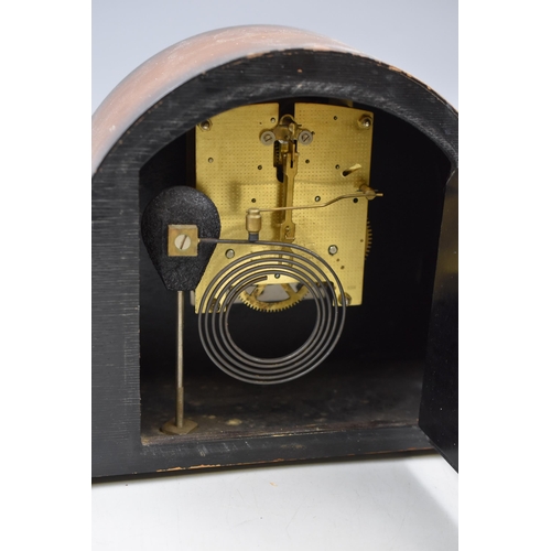 500 - Three Wood Cased Mantle Clocks including two Smiths Enfield (All Require Pendulums)