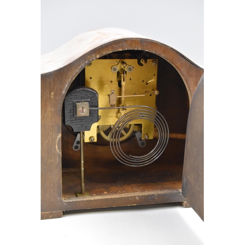 500 - Three Wood Cased Mantle Clocks including two Smiths Enfield (All Require Pendulums)