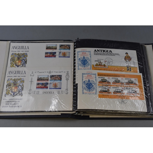 517 - A Folder Containing A Selection of Commonwealth Elizabeth II 25th Coronation Anniversary First Day C... 