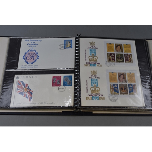 517 - A Folder Containing A Selection of Commonwealth Elizabeth II 25th Coronation Anniversary First Day C... 