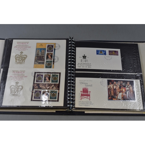 517 - A Folder Containing A Selection of Commonwealth Elizabeth II 25th Coronation Anniversary First Day C... 