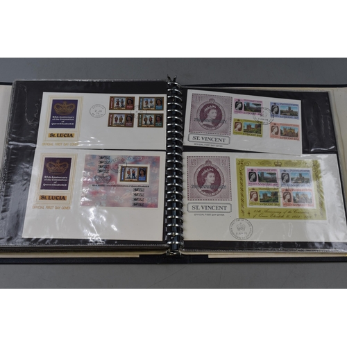 517 - A Folder Containing A Selection of Commonwealth Elizabeth II 25th Coronation Anniversary First Day C... 