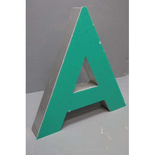 608 - A Large Aluminium Letter 'A'. Approx 23