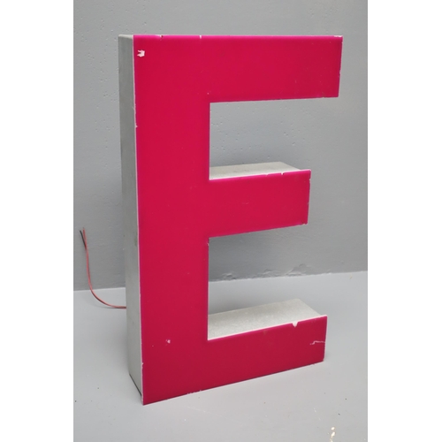 609 - A Large Aluminium Pink Letter 'E', Approx 23