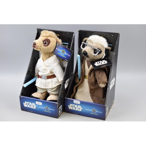 610 - Starwars Collectable Meerkats. Obi-Wan Kenobi and Luke Skywalker