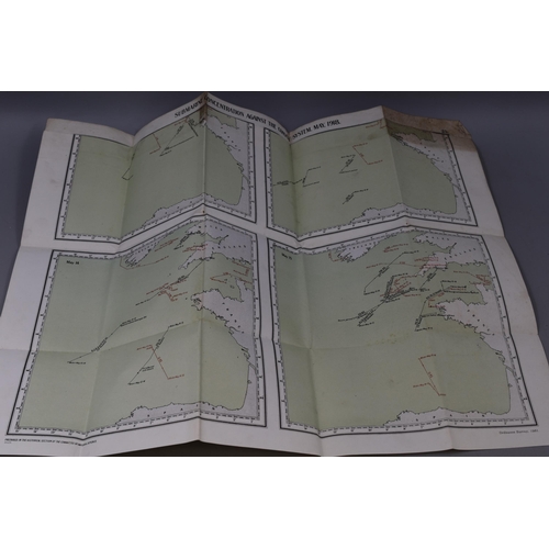 521 - Large Selection of Newspaper Cuttings From World War II and a 1918 Submarine Concentration Map