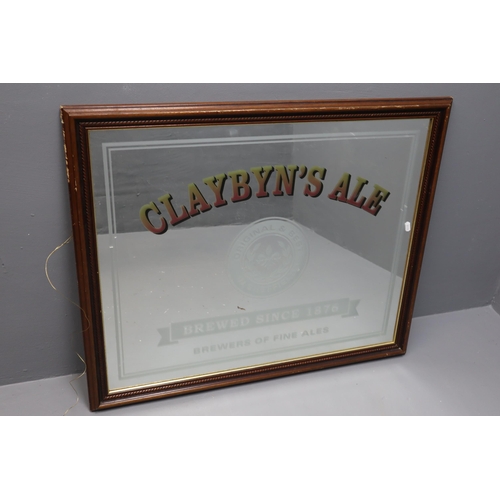 529 - Vintage Framed Pub Advertising Mirror Displaying 