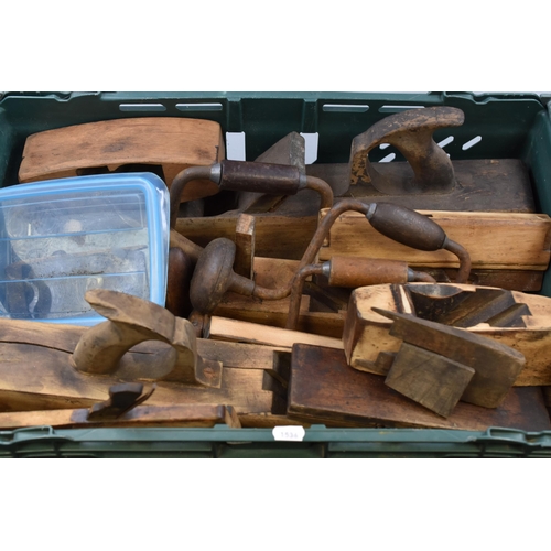 530 - Selection of Vintage Wood Planes and Hand Braces