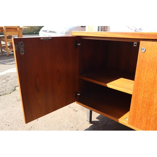 634 - Mid Century Solid Teak President Two Door Cupboard (no key) aqpprox 37