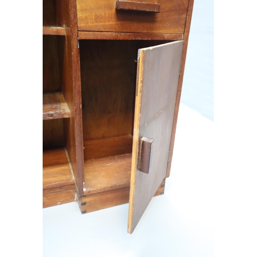 638 - Vintage Hand made Storage Unit with Three Shelves, Two Drawers and One Cupboard approx 30