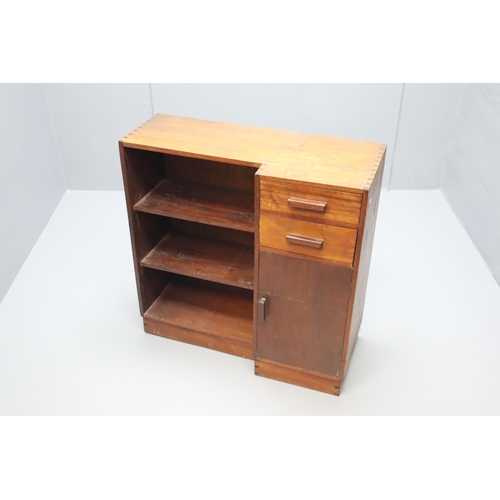 638 - Vintage Hand made Storage Unit with Three Shelves, Two Drawers and One Cupboard approx 30