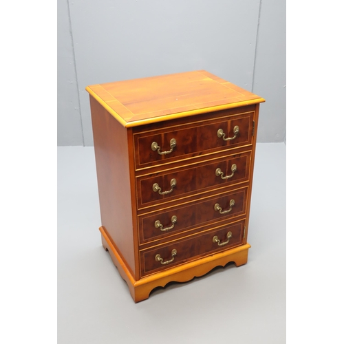 641 - A Vintage Chest of Four Drawers Facade Media Unit, Approx 18.5