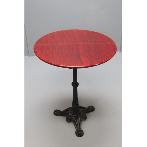 645 - Heavy Cast Iron Bistro Table with Circulat Top (2ft Dia)