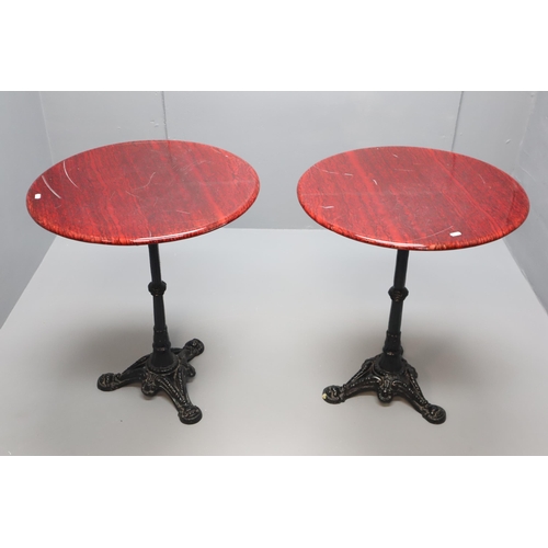 646 - Two Heavy Cast Iron Bistro Table's (2ft Dia)