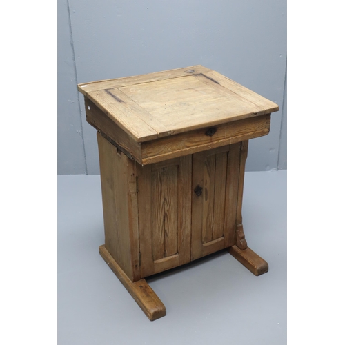 654 - Victorian Pine Clerks Desk with two door Cupboard (34