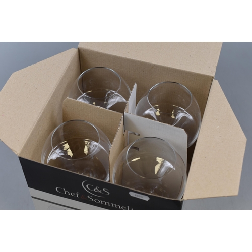 655 - Four New Boxed Sets of Chef & Sommelier Alcohol Glasses