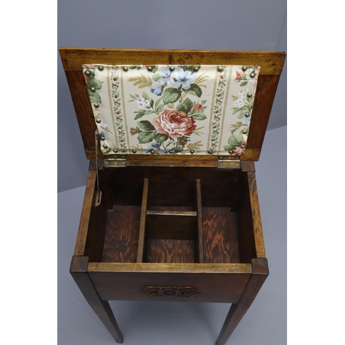 663 - Antique Oak Sewing Cabinet