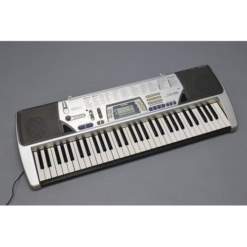 628 - A Casio CTK-496 Keyboard, In Carry Bag. Powers on When Tested.