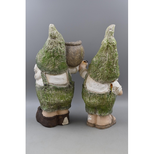 668 - Two Troll Style Garden Gnomes One Doubles Up As A Planter. Approx 18 Inches Tall