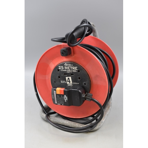 764 - Masterplug 25mtr 13amp Extension Reel with RCD Adaptor