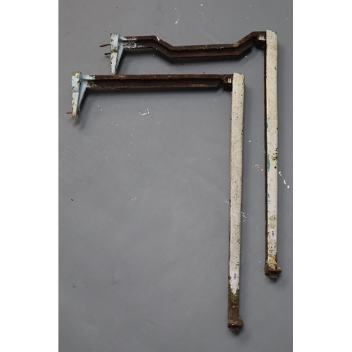 681 - Pair of Cast Iron Belfast Sink Legs (Depth 15