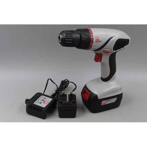 771 - Cordless Drill Driver Model PDD144A ( Performance Power) In Case, Working When Tested, Charger Does ... 