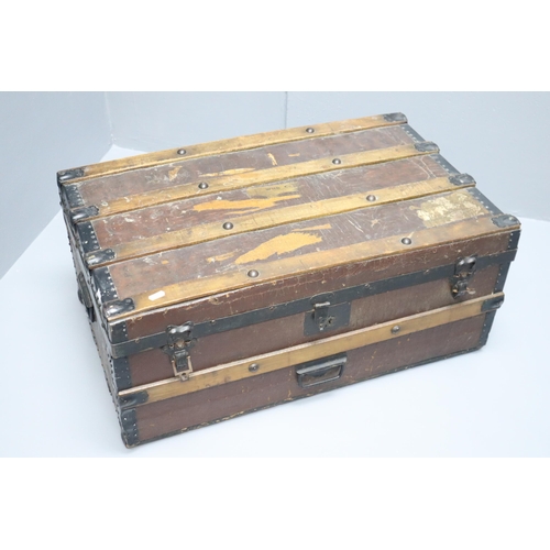 687 - Vintage Ocean Imperial Travel Trunk with Internal Tray and a Leather Suitcase (30