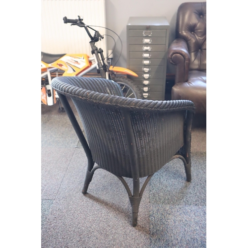 690 - Vintage Lloyd loom Style Tub Chair Dated June 1939 on the Underside complete with Cushion