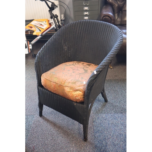 690 - Vintage Lloyd loom Style Tub Chair Dated June 1939 on the Underside complete with Cushion