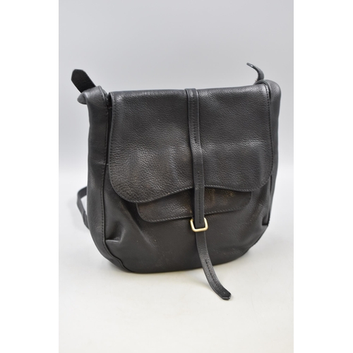 788 - Ladies Radley Black Leather over Body Bag