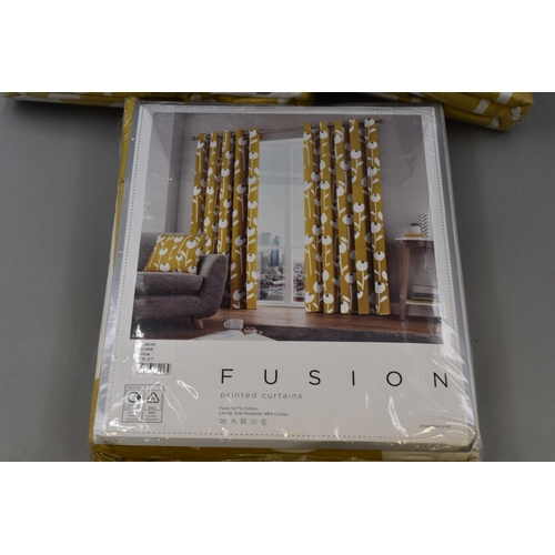 789 - Three Pairs of new Fusion Fully Lined Eyelet Curtains (66