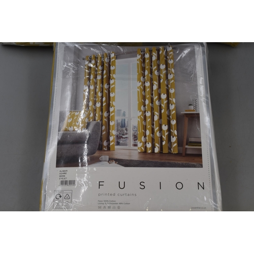 790 - Three Pairs of new Fusion Fully Lined Eyelet Curtains (66