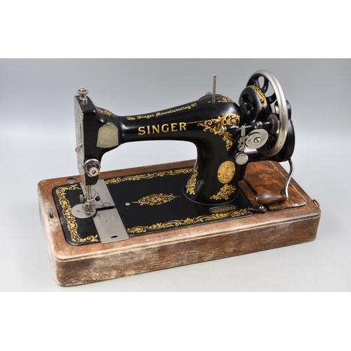 701 - Wood Cased Singer Sewing Machine