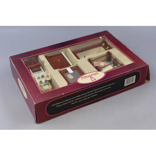 795 - A Boxed Set of Alberon Wooden Dolls House Bathroom Furniture.