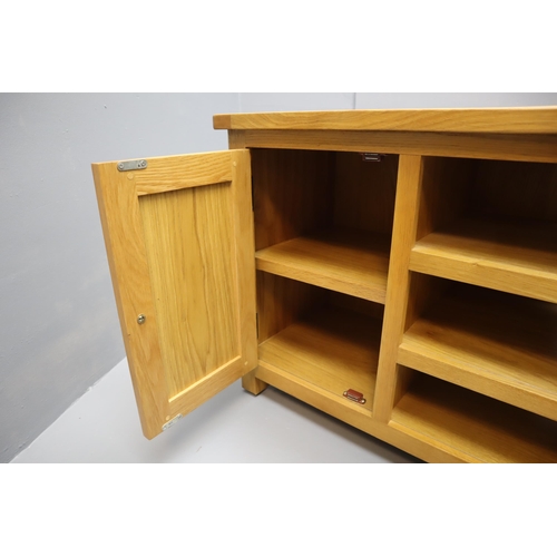 703 - Oak Media Unit Measures Approx 50.5 Inches Wide x 16 Deep and 24 Tall