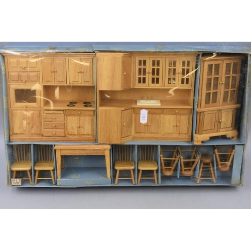 799 - A Boxed Set of Hickleton Interiors Wooden Dolls House Kitchen Furniture.