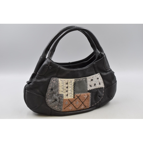 804 - Ladies Radley Black Leather Patchwork Handbag