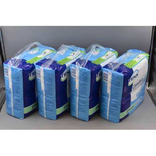 806 - Four Sealed Packs of Tena Comfort Mini Pads (30 in each pack)