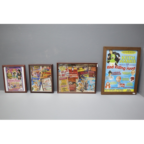 831 - Four Pantomime Framed Posters including Sleeping Beauty, Red Riding Hood and More