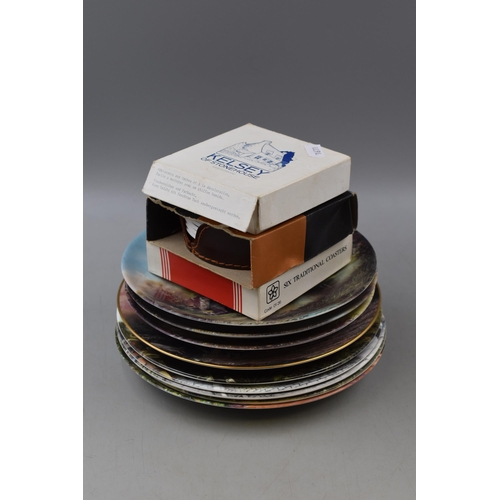 832 - Mixed Lot of Collectors Display Plates and Three Boxed Sets of Mid Century Coasters to include Royal... 