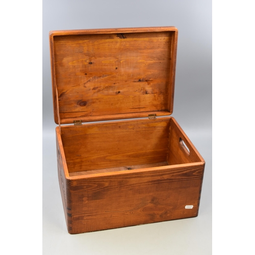 848 - Pine Hinged Lidded Storage Box (15