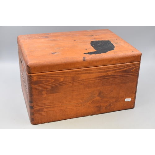 848 - Pine Hinged Lidded Storage Box (15