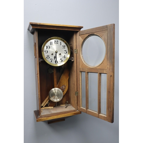 75 - Old Wall Clock with Label Bearing The Name Allan of Arbroath