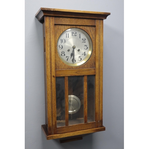 75 - Old Wall Clock with Label Bearing The Name Allan of Arbroath